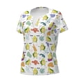 thumbnail image 2 of Naloa Orange Green Avocado Print T-Shirts Short Sleeve V Neck Tees for Women Fashion Tops Trendy Lightweight Soft Casual Summer Outfits Clothes, 2 of 5