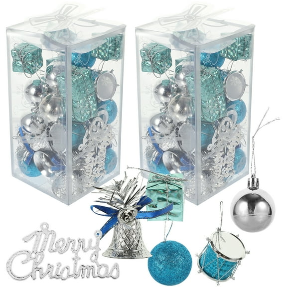 EXHUMKY Christmas Tree Hanging Ornaments 2 Sets Lake Plastic Pendants Holiday Decorations