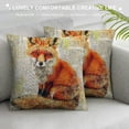thumbnail image 3 of PRATYUS Vintage Animal Throw Pillow Covers Wild Animals Black Bear Fox Owl Hamster Square Decorative Cushion Covers with Rustic Lettering Pillowcases Cushion Case, 3 of 5