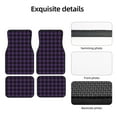 thumbnail image 5 of Cauagu Purple Black Plaid Pattern Car Floor Mat Set of 4,Car Carpet Mats Car Mats with Anti-Slip Backing & Driver Heel Pad Universal Fit for Cars/Trucks/SUV/Vans, 5 of 6
