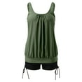 thumbnail image 4 of Swimsuits Women Solid Color Stylish Ruffle Tankini Tops with Boyshorts Dark Green Bathing Suits for Women M, 4 of 6