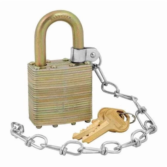 Master Lock Keyed Padlock, 3/4 in,Rectangle,Gold 6001NLFCNUS
