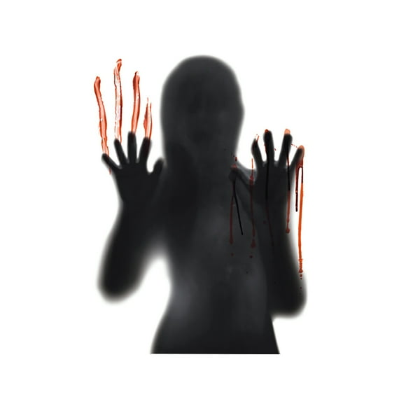 TopLLC Halloween Decor Fall Decor Halloween Wall Stickers Red Handprint Window Door Stickers Female Halloween Party Favor