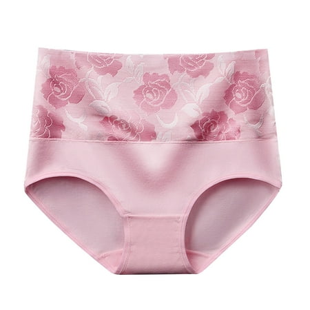 Fadeal Womens Underwear High Waist Leak Proof Panties Leak Proof Underwear for Women Briefs Plus Size High Waisted Underwear Red2 L