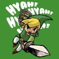 thumbnail image 2 of Boy's Nintendo The Legend of Zelda The Windwaker Link Hyah  Graphic Tee Kelly Green Small, 2 of 4