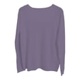 thumbnail image 2 of Ediodpoh Cozy Women's Knit Sweater Loose Fit Round Neck Pullover Versatile for Layering Knit Tops for Women Purple XL, 2 of 5