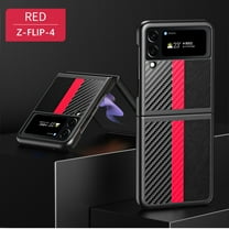Dteck case for Samsung Galaxy Z Flip 4,Shockproof Carbon Fiber Pattern Hard PC Case Slim Lightweight Cover for Galaxy Z Flip4 5G,Red