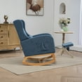 thumbnail image 2 of Furvclv Rocking Chair, Nursery Rocking Chair With Retractable Footrest, Side Pocket, High Backrest Upholstered Rocking Chair For Living Room, Kids Room, Bedroom, 2 of 9