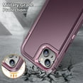 thumbnail image 6 of SaniMore for iPhone 14 Plus Case, 3-Layer Shock Absorbing Non-Slip Stripes [Soft Silicone Rubber] [Hard PC Bumper] Military Grade Shockproof Protective Cover for iPhone 14 Plus, Purple, 6 of 8
