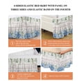 thumbnail image 6 of Eucalyptus Flowers Wrap Around Bed Skirts for King Bed 18" Drop,Bed Skirt with Adjustable Elastic Belt Dust Ruffle Bed Valance for Bedroom Hotel Blue Floral Green Vintage Wood Grain Bed Frame Cover, 6 of 7