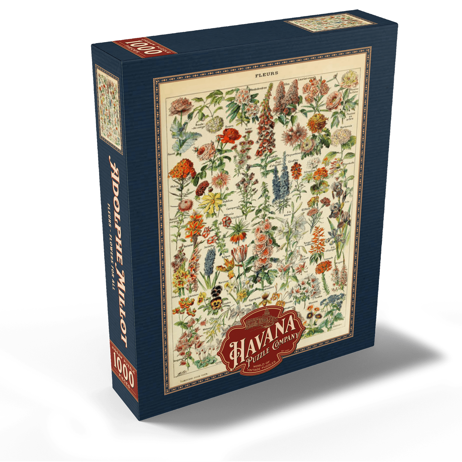 MyPuzzle - Fleurs - Flowers For All, Vintage Art Poster, Adolphe Millot - Premium 1000 Piece Jigsaw Puzzle for Adults