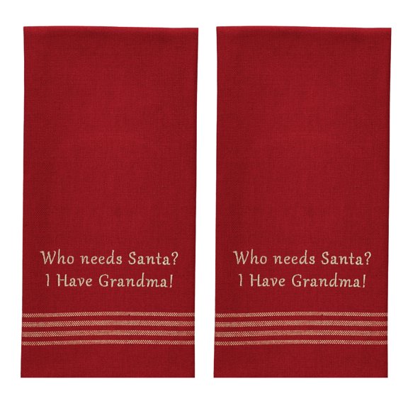 Park Designs Who Needs Santa Dishtowel Set of 2