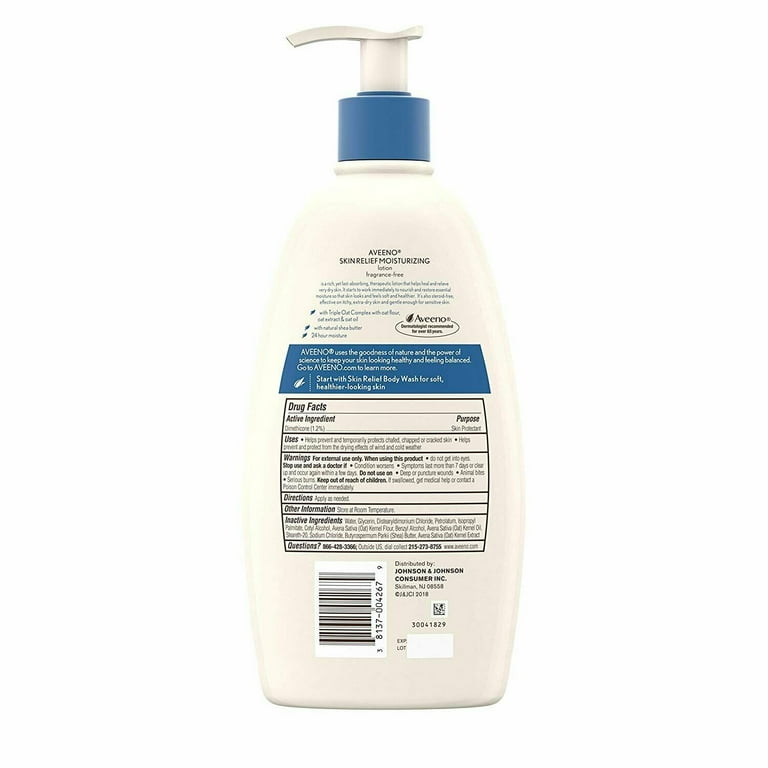 Aveeno Skin Relief 24-Hour Moisturizing Lotion, Unscented, Triple