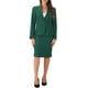 thumbnail image 1 of Conjuntos de falda INSPIRE CHIC para mujer, traje sin cuello, blazer y faldas lápiz, 2 piezas, atuendos elegantes, XS, verde, 1 of 6