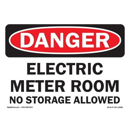 OSHA Danger Sign - Electric Meter Room No Storage Allowed | Vinyl Decal | Protect Your (Best Electric Meter In India)