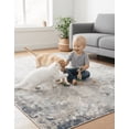 thumbnail image 3 of Rug Branch Darlene 2' x 3' (2'3" x 3'3") Blue/Beige Oriental Indoor Doormat Rug, Contemporary, Medium Pile, Stain-Resistant Entry Carpet - Front Door, Mudroom, Hallway and Kitchen, 3 of 7