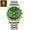 GoldGreen, variant on Luxury Sports Stainless Steel Quartz Wristwatch Waterproof Luminous Chronograph Men's Watches