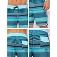 thumbnail image 6 of DARING DIVA Men's Drawstring Waist Color Block Striped Board Shorts 32 Light Blue, 6 of 6