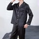 thumbnail image 5 of Pijamas Colcomx de hombre ropa de dormir seda Negro, 5 of 8