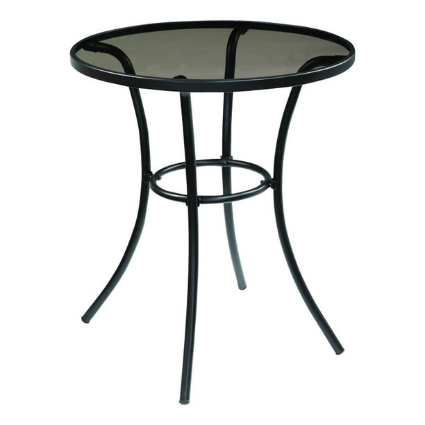 Living Accents Black Melrose Glass Bistro Table