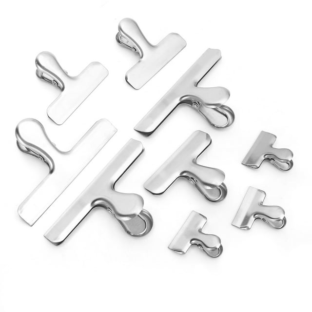 Abrazadera Para Bolsas De Alimentos, Clip Para Chips, Clip Para Bolsas De Acero Inoxidable Duradero Con Sellado Hermético, Para Carpetas De Papel ANGGREK Food Bag Clamp