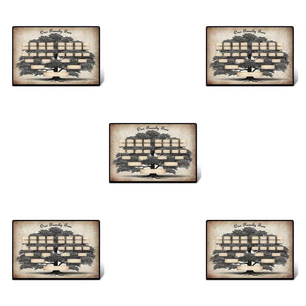 Naiovety Póster de pared de árbol genealógico, cuadros de imágenes impresos para el hogar para llenar el fondo de la pintura, decoración del 36x24cm 5piezas Naiovety CBP188260