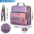 thumbnail image 3 of Water-Resistant 3-Ring Binder Organizer with Multiple Pockets Zipper Binder Bag for Office Pink Butterflies Flying, 3 of 8