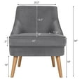 thumbnail image 2 of Costway Accent Chair Velvet Upholstered Single Sofa with Rubber Wood Legs Grey, 2 of 12