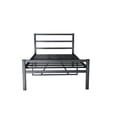 thumbnail image 4 of GZXS Twin Size Metal Platform Bed Frame with Heavy-Duty Steel Slats, 660lbs Weight Capacity, No Box Spring Needed, Noise-Free Design, Black, 4 of 7