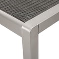 thumbnail image 3 of Justin Outdoor Modern 6 Seater Aluminum Dining Set with Wicker Table Top, Gray, Silver, Taupe, 3 of 11