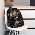 thumbnail image 3 of Lukts Gold Pattern Black Skull Pattern 15 Inch Student Backpack, Waterproof Laptop Backpack with Adjustable Shoulder Straps, Lightweight Travel, Campus Backpack, Unisex, 3 of 6