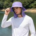 thumbnail image 2 of XIAOCHA Mens Solid Boonie Hat Neck‑Flap Bucket Hat Hiking Headwear,Purple, 2 of 4