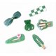 thumbnail image 1 of 6 Pcs Green Retro Hairpin Simple Side Clip Bangs Clip , Handmade Hair Barrettes, Alligator bobby pins, Glitter Crystal Hairpin, Elegant Gold Hair Acce, 1 of 4