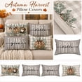 thumbnail image 2 of Farmhouse Pillow Covers Set of 4 Fall Home Decor Thanksgiving Decor Lumbar Throw Pillows with Eucalyptus Pumpkins Gingham Seasonal Decor for Couch Bedroom, 2 of 9