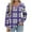 Purple, variant on HAiming Womens Long Sleeve Plaid Shirt V Neck Pullover Casual Tops Blouse Fall Winter Trendy Clothes
