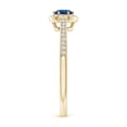 thumbnail image 3 of Angara Natural 0.33 Ct. Blue Sapphire with Diamond Halo Ring in 14K Yellow Gold for Women (Ring Size: 11.5), 3 of 10