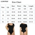 thumbnail image 5 of COMFREE Bodysuit for Women Short Sleeve Body Shaper Tank Tops Square Neck Basic Bodysuit Thong Design, 5 of 5