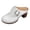 White, variant on Womens Chunky Heeled Sandals Mules Round Toe Slip On Slides Casual Comfy Shoes Adjustable Buckle Clogs Summer Non-Slip Shoes Fashion Outdoor Sandals