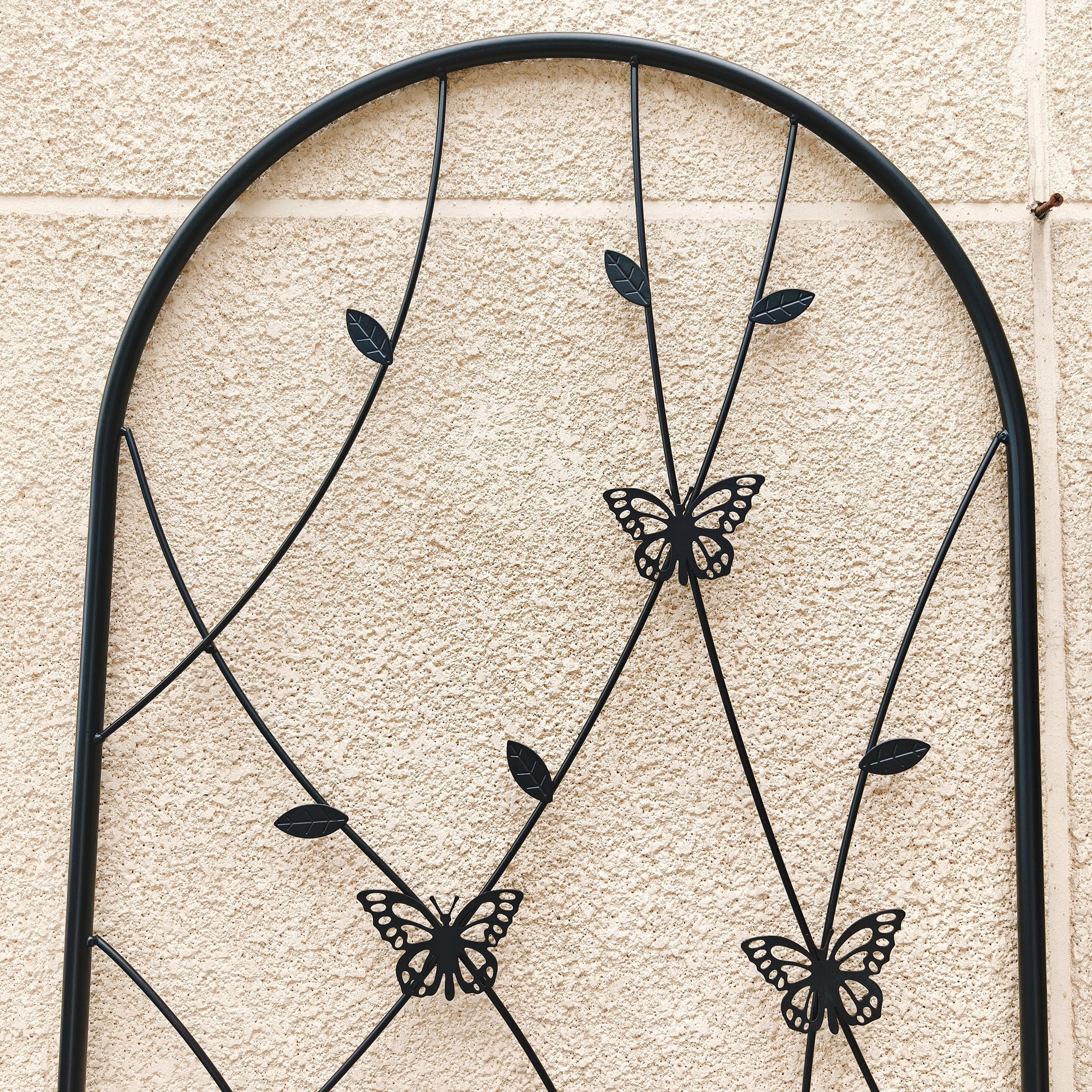 Yoneston 4 Pack 71" x 19.7" Metal Garden Trellis, Anti-Rust and Sturdy Garden Pergola for Elevated Garden Beds of Climbing Plants and Outdoor Decoration, Black