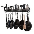 thumbnail image 1 of POINTERTECK Wall Mounted Pot Holders Shelves Pots Pans Hanging Organizer Pot Lid Utensil Holder Coffee Mug Rack, 1 of 5