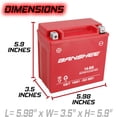 thumbnail image 7 of Banshee 12V Battery for 2013-07 Hyosung GT250 250cc BTX14-BS 4 Year Warranty, 7 of 7