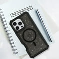 thumbnail image 5 of Dteck for iPhone 14 Case, Compatible with MagSafe, Sparkly Glitter Bling Back Rubber Bumper Shockproof Protective Phone Cover,Black, 5 of 5