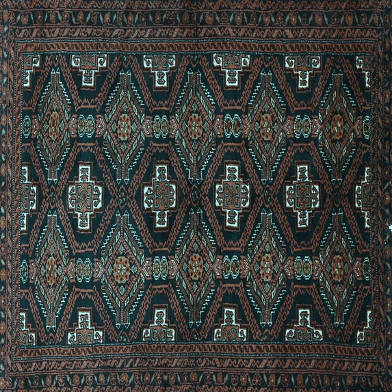 Ahgly Company Indoor Square Persian Light Blue Traditional Area Rugs, 4' Square