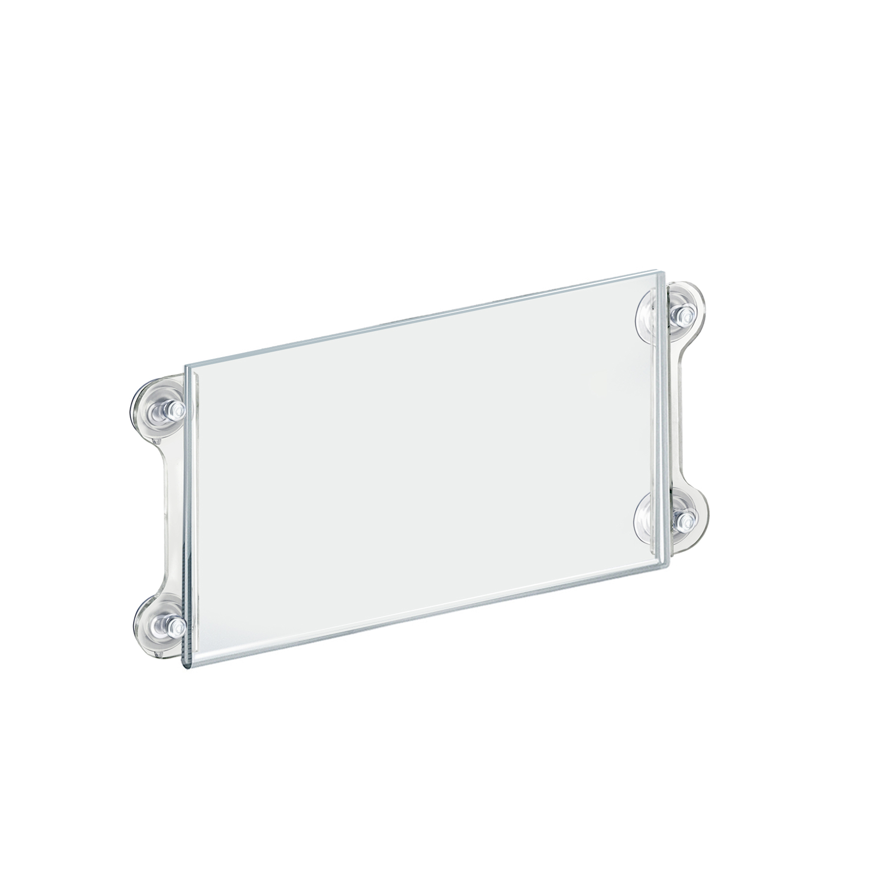 Azar Displays 106607 Clear Acrylic Window/Door Sign Holder Frame with Suction  Cups 14''W x 8.5''H, 2-Pack