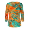 thumbnail image 6 of Babysbule 3/4 Sleeve Printed Thin Button-Down V-neck Blouse & Top, Women's, 6 of 6