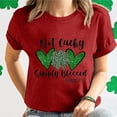thumbnail image 1 of Qiopertar Haut à Manches Courtes Col Rond Imprimé Graphique pour la Saint-Patrick pour Femmes Grandes Économies de Vacances! Offres de la Semaine Liquidation, 1 of 7