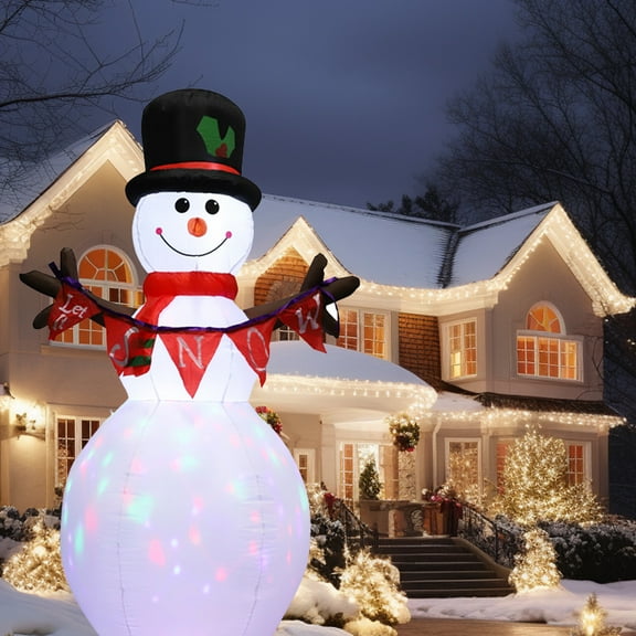 Blchuang 3.5FT Inflatable Snowman Decoration with Rotating LED Lights - for Christmas Parties