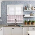 thumbnail image 5 of Pink Grey Stripe Half Window Curtains 24 Inches Long, Farmhouse Modern Art Striped Window Treatment Curtain Drapes, Short Curtains Tiers for Kitchen Over Sink, 27.5"x24", 2 Panels, 5 of 7