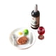 thumbnail image 2 of de bistec de simulación en miniatura 1/12, de paisaje para hogar, suministros de , muebles, adornos Baoblaze Mini bistec al vino tinto, 2 of 8