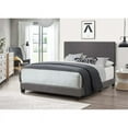 thumbnail image 2 of Milton Greens Stars Inc Modern Faux Leather Twin Bed Frame with 4 Slats in Gray, 2 of 2